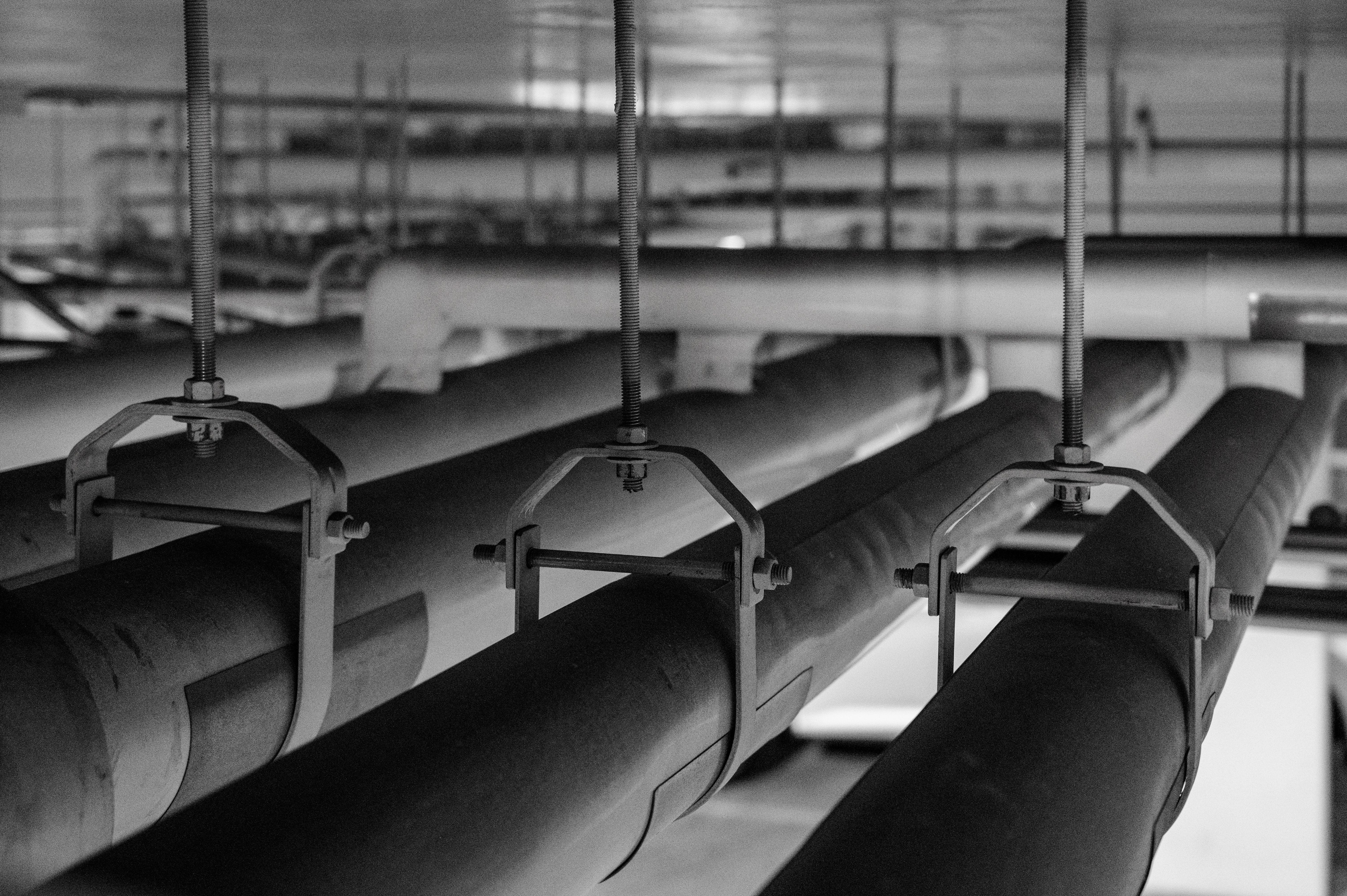 Pipe packages hung and staged for load-out.