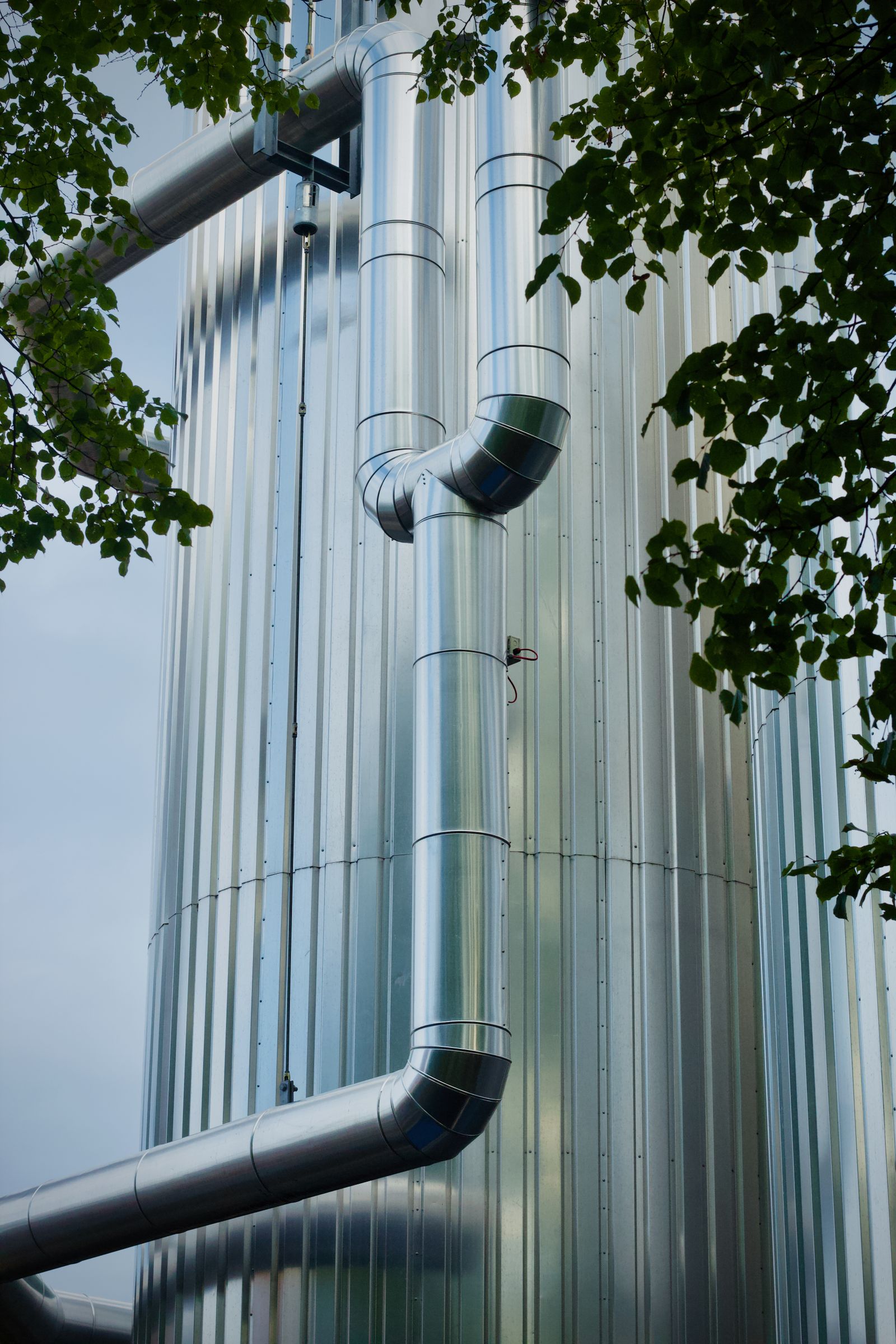 Process piping and vessels on an industrial plant